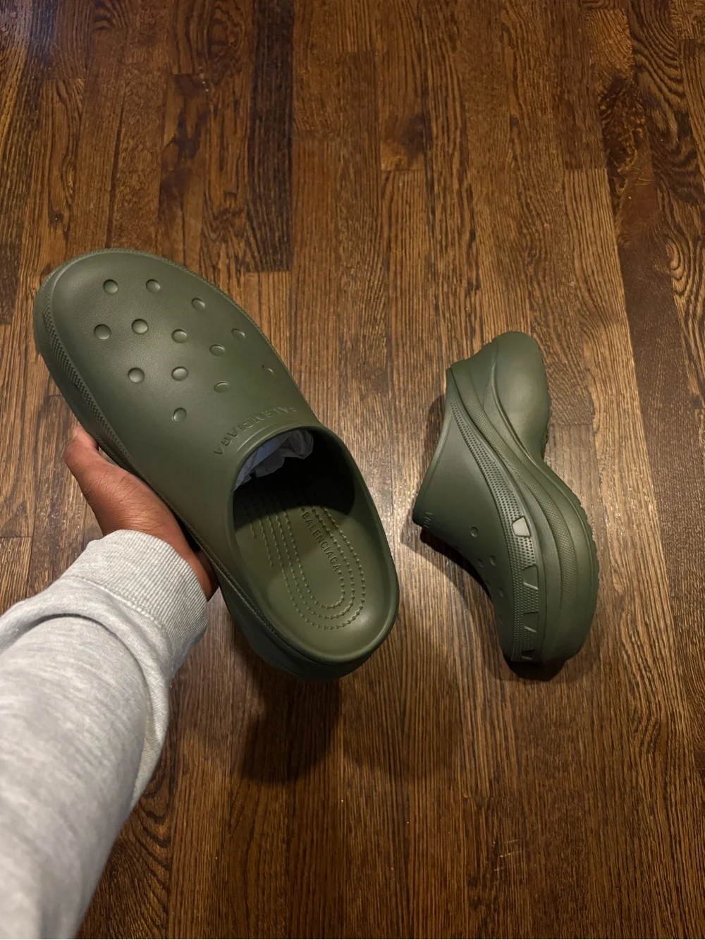 Balenciaga Green Slip-On Foam Clogs